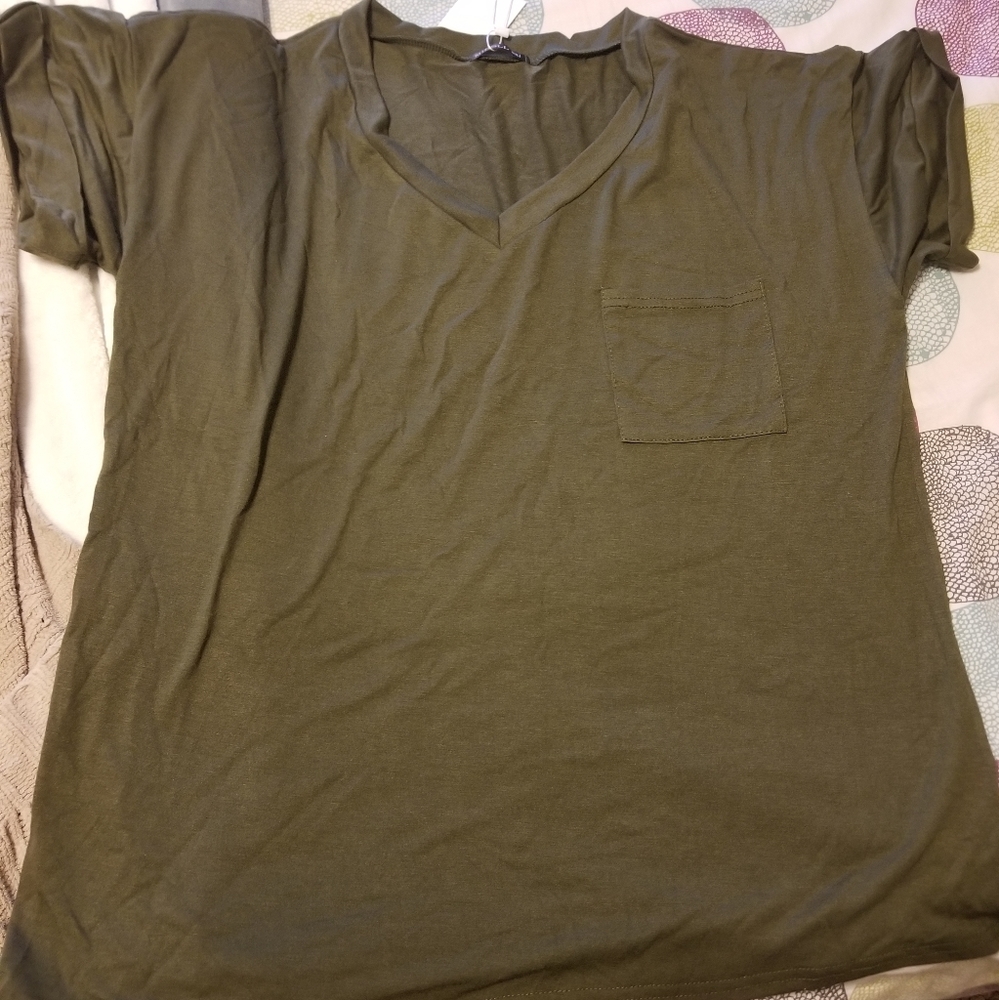 Ultra Soft Army Green Miholl 2XL V-Neck T-Shirt